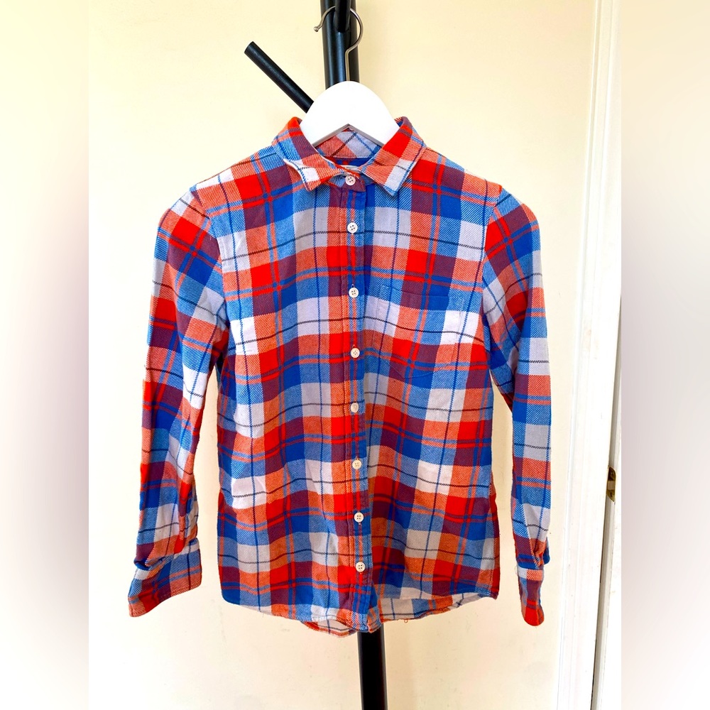 J Crew Plaid Top petite small